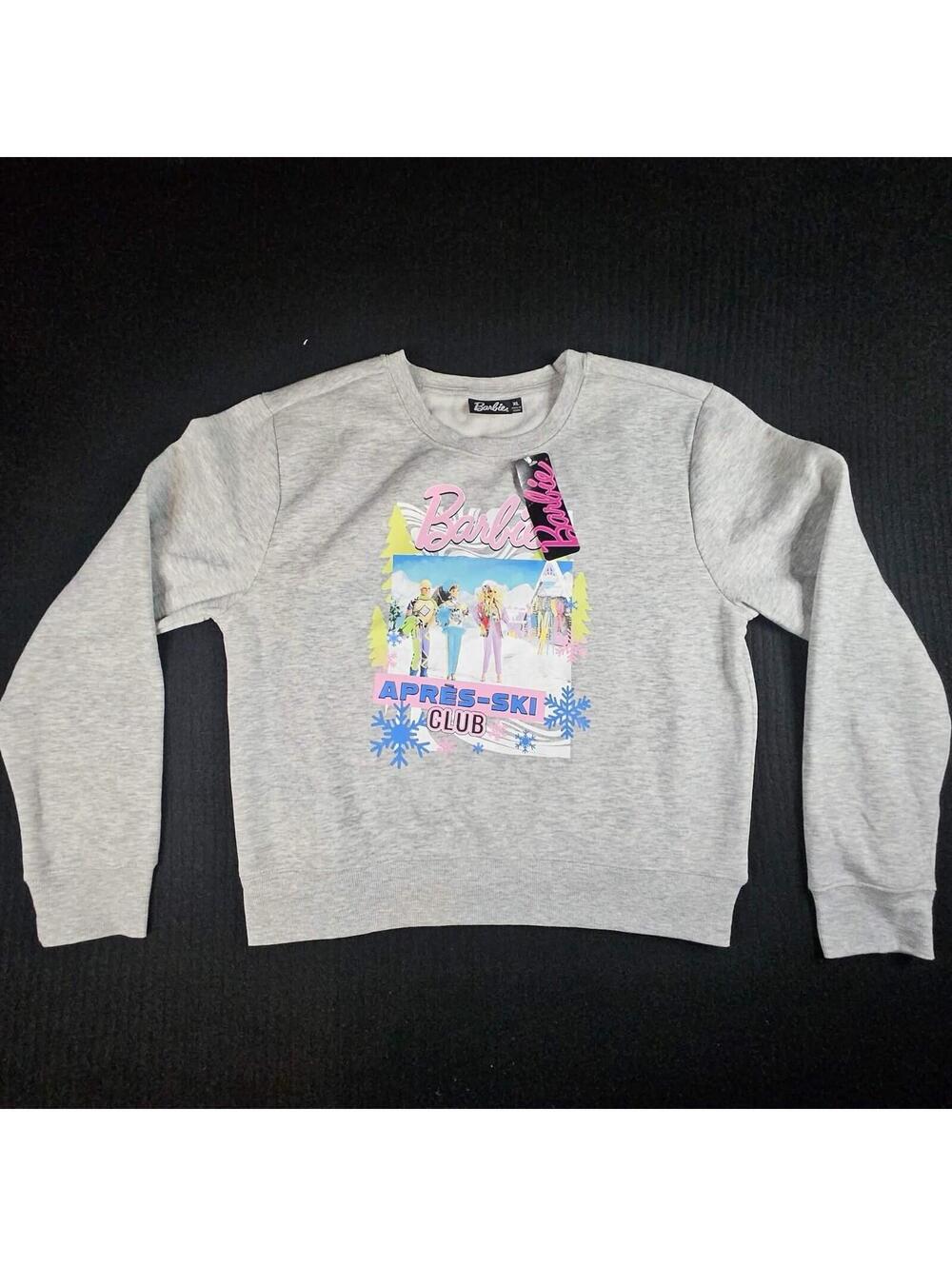 ✨🎀 Barbie Après-Ski Club Graphic Sweatshirt Gray XL NWT 🎀✨